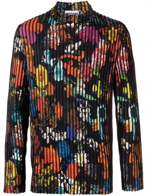 Džemper s cvjetnim printom s printom Moschino crna