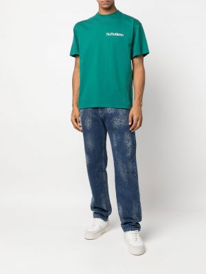 Kokvilnas t-krekls ar apdruku Aries zaļš