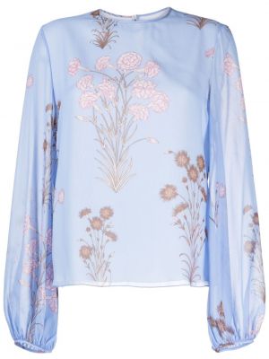 Копринена блуза на цветя с принт Giambattista Valli