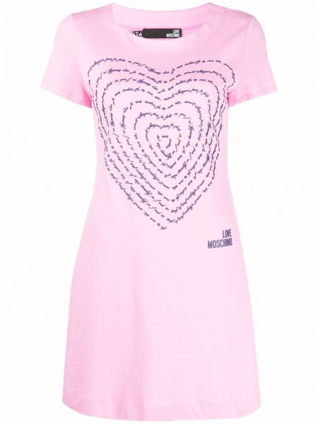 Vestido con corazón Love Moschino rosa