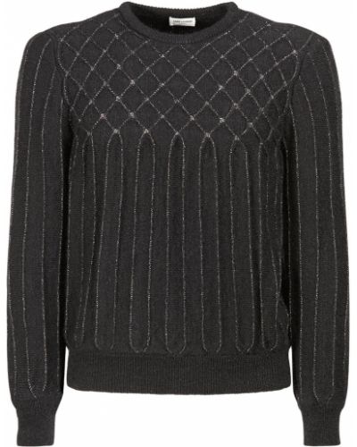 Volneni pulover Saint Laurent črna