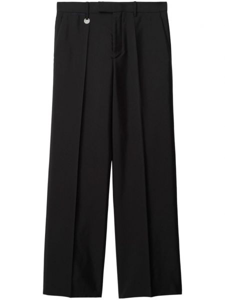 Pantaloni di lana di seta Burberry nero
