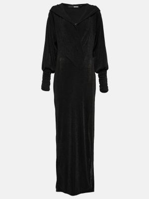 Длинное платье с капюшоном Rotate Birger Christensen черное