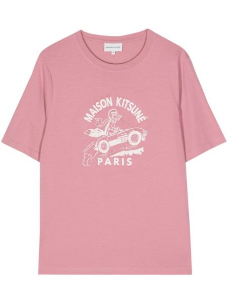 T-shirt aus baumwoll mit print Maison Kitsuné