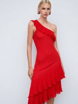 Плетена рокля Mango червено