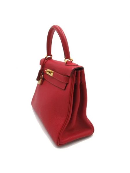 Bolsa de hombro de cuero retro Hermès Vintage rojo