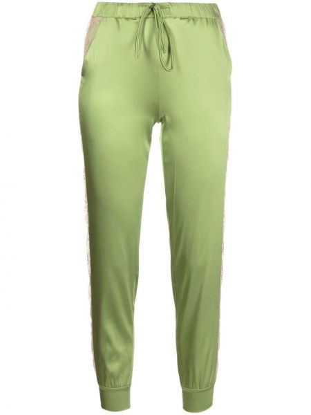 Спортни панталони с дантела Carine Gilson зелено