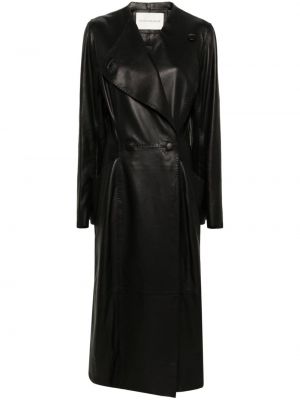 Kožený kabát By Malene Birger černý