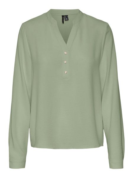 Μπλούζα με μαργαριτάρια Vero Moda πράσινο