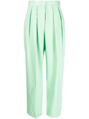 Pantaloni cu croială lejeră plisate Stella Mccartney verde