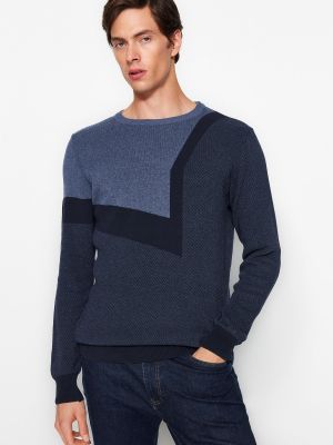 Пуловер slim Trendyol синьо