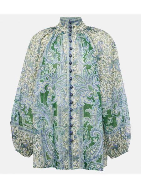 Paisley mintás blúz Zimmermann zöld