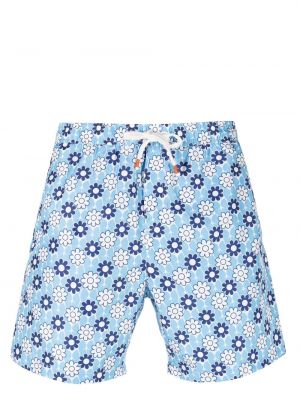 Kratke hlače s cvetličnim vzorcem s potiskom Reina Olga modra