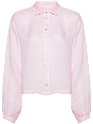 Transparente leinen hemd 120% Lino pink