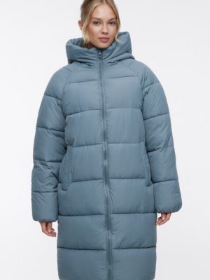 Утепленное стеганое пальто с капюшоном Befree бежевое