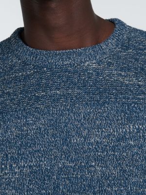 Pleten bombažni pulover Rrl modra