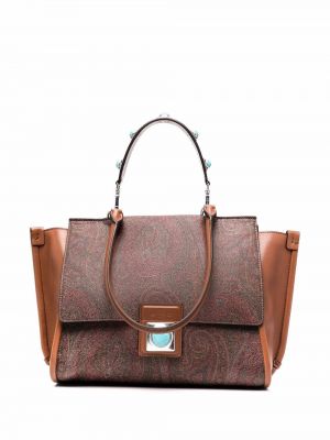 Shopper handtasche mit paisleymuster Etro braun
