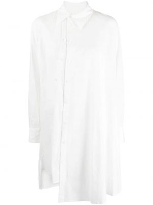 Robe chemise en coton asymétrique Yohji Yamamoto blanc