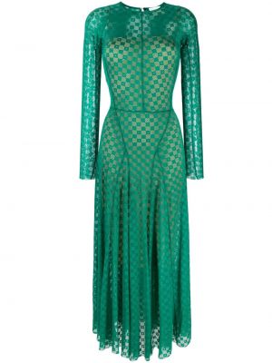 Миди рокля с дантела Forte_forte зелено