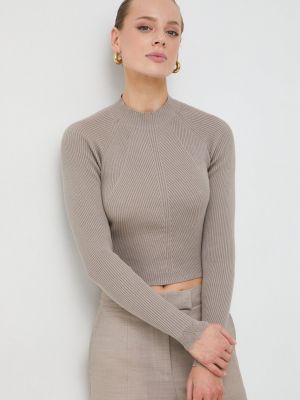 Sweter bawełniany Guess brązowy