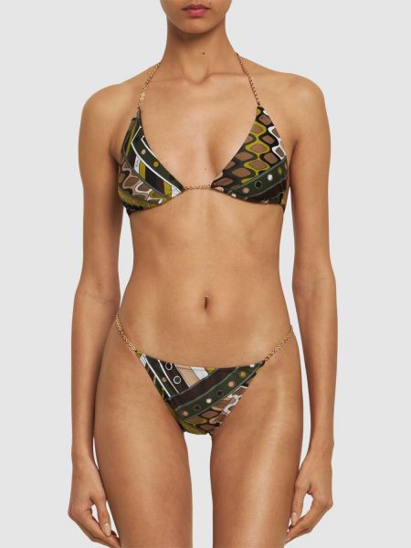 Bikini con estampado Pucci verde