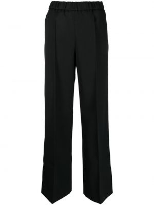 Μάλλινο παντελόνι με ίσιο πόδι Jil Sander μαύρο