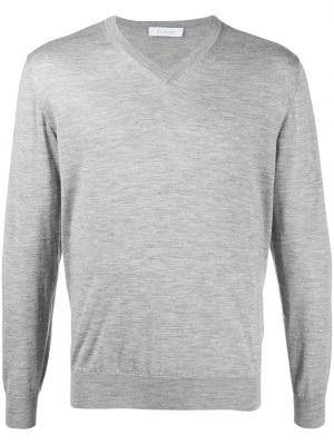 Jersey con escote v de tela jersey Cruciani gris