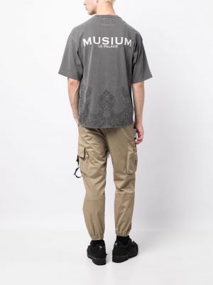 T-shirt mit stickerei aus baumwoll Musium Div. grau