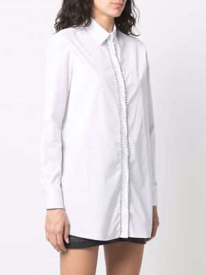 Křišťálová bavlněná košile Philipp Plein bílá