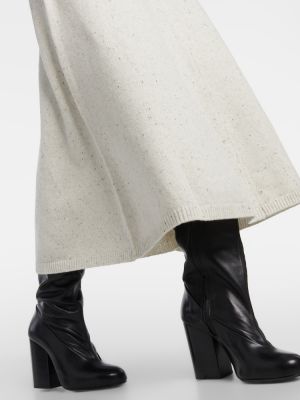 Długa spódnica wełniana tweedowa Joseph biała