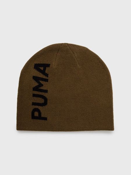 Dzianinowa czapka Puma zielona