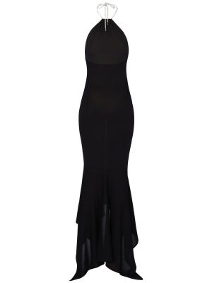 Sukienka długa z wiskozy z dżerseju Alexandre Vauthier czarna