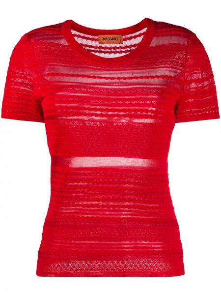 Camiseta a rayas Missoni rojo