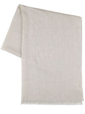 Кашмирен копринен шал Brunello Cucinelli бяло