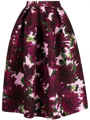 Květinové midi sukně s potiskem Oscar De La Renta