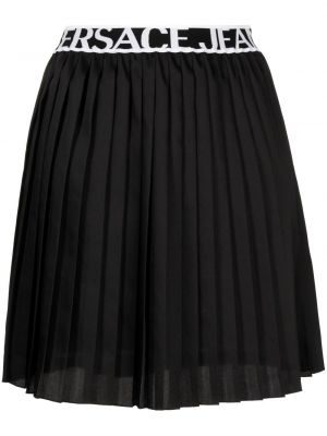 Плисирана дънкова пола Versace Jeans Couture черно