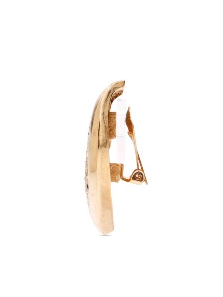 Boucles d'oreilles à imprimé Christian Dior Pre-owned doré