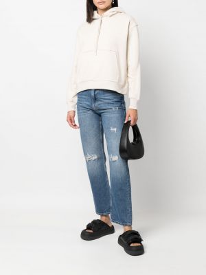 Hoodie aus baumwoll mit print Calvin Klein Jeans weiß
