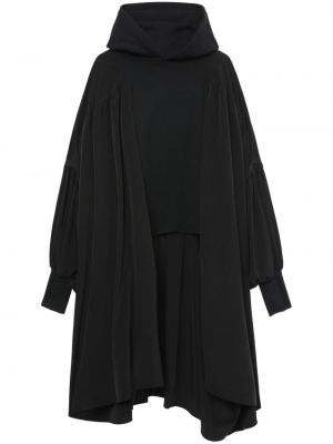 Bluza z kapturem z wysoką talią bawełniana Ys czarna
