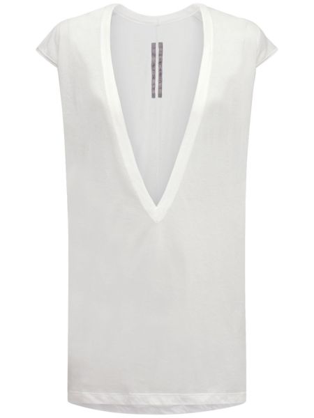 Genomskinliga t-shirt i bomull i jersey Rick Owens vit