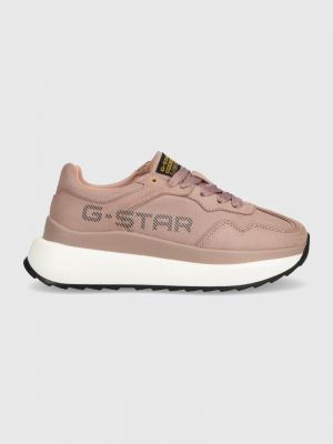 Csillag mintás bőr sneakers G-star Raw rózsaszín