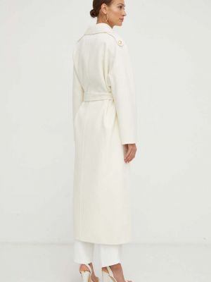 Oversized vlněný kabát Elisabetta Franchi béžový