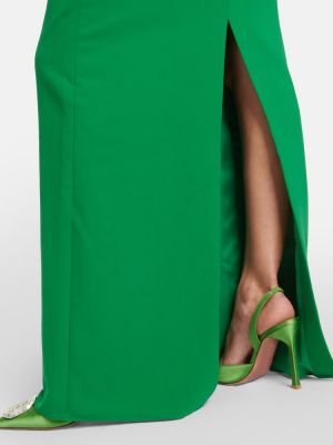 Vestido largo de crepé Jenny Packham verde