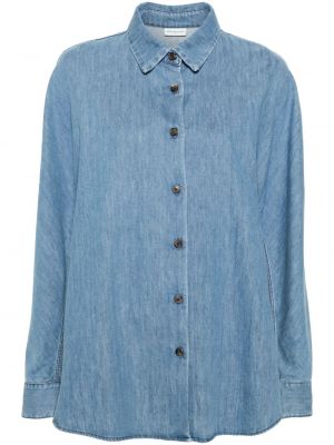 Rifľová košeľa Dries Van Noten modrá