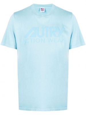 Тениска с принт Autry синьо