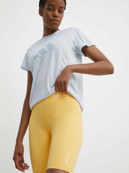 Pantaloni scurți cu talie înaltă Adidas Performance galben