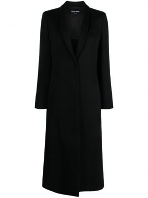 Černý vlněný kabát Giorgio Armani