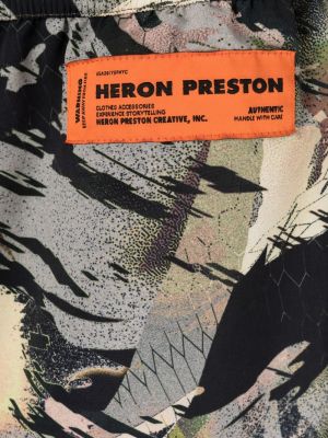 Szorty z nadrukiem w abstrakcyjne wzory Heron Preston zielone
