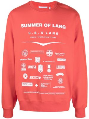 Trykt bomull sweatshirt Helmut Lang rød