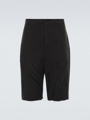 Pantalones cortos de lino Balenciaga negro